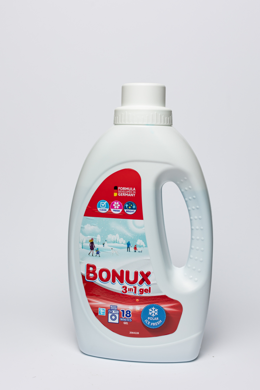 Bonux 3 in 1 Polar Ice Fresh, detergent automat de rufe, gel, 18 spalari, 900 ml [2]