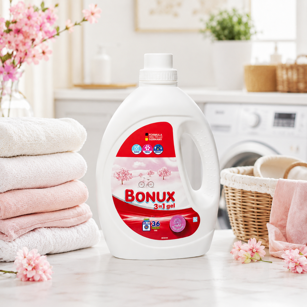 Bonux 3 în 1 Pure Magnolia Detergent Automat de Rufe Gel 36 Spălări 1.8 L [2]