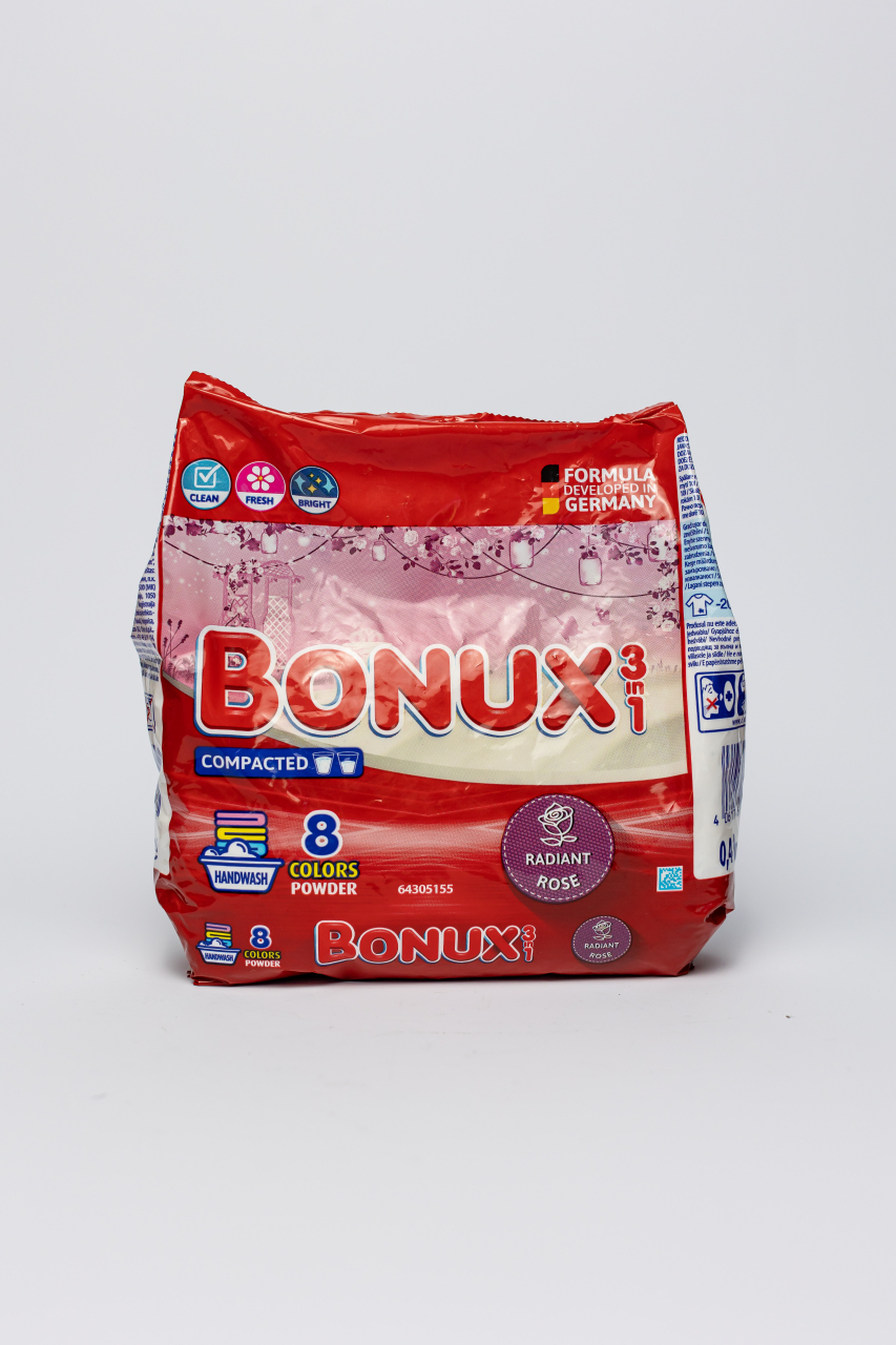 BONUX 3 in 1 Radiant Rose Color, detergent manual de rufe, pudra, 8 spalari, 400 g [2]
