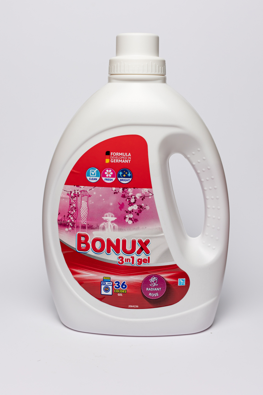 Bonux 3 in 1 Radiant Rose, detergent automat de rufe, gel, 36 spalari, 1.8 L [2]