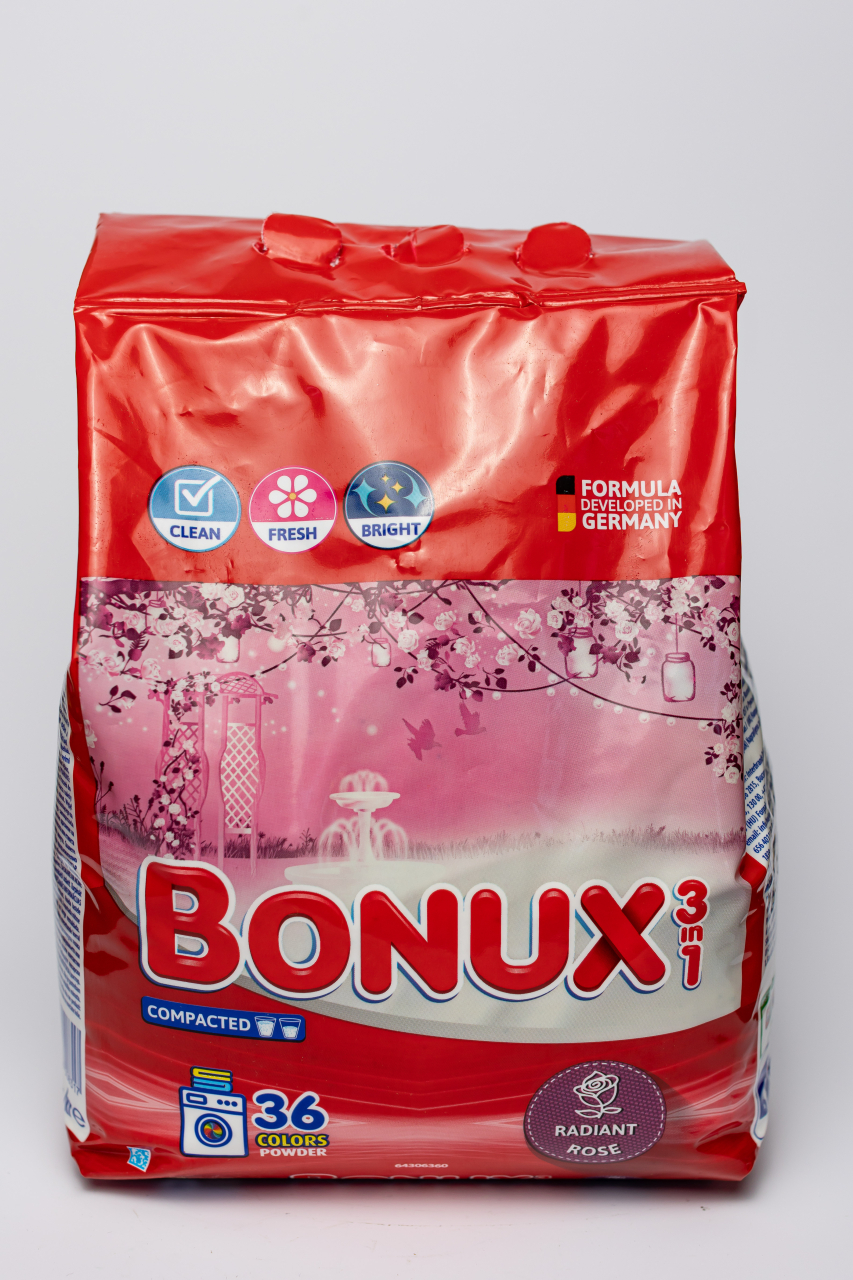 Bonux 3 in 1 Radiant Rose, detergent automat de rufe, pudra, 36 spalari, 2.34 kg [2]