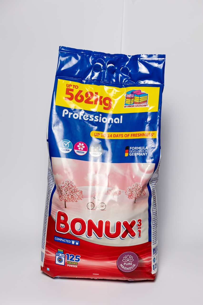 Bonux  Professional 3 in 1 Pure Magnolia, detergent automat de rufe, pudra, 125 spalari, 8.12 kg [2]