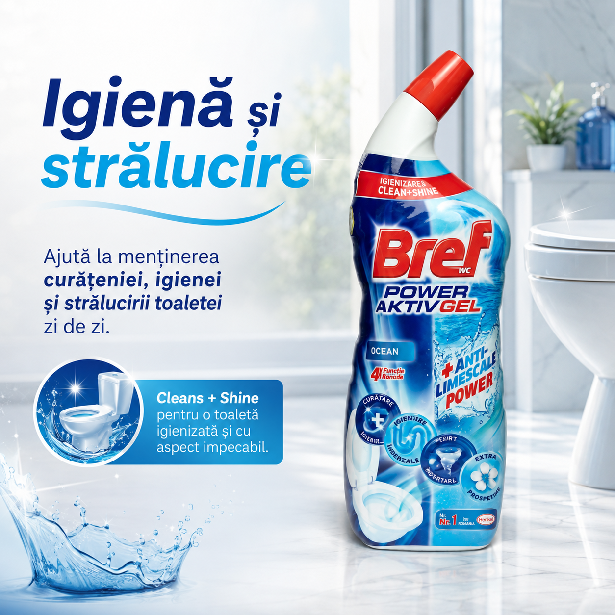 Bref Power Aktiv Gel Ocean pentru Toaletă 700 ml [5]