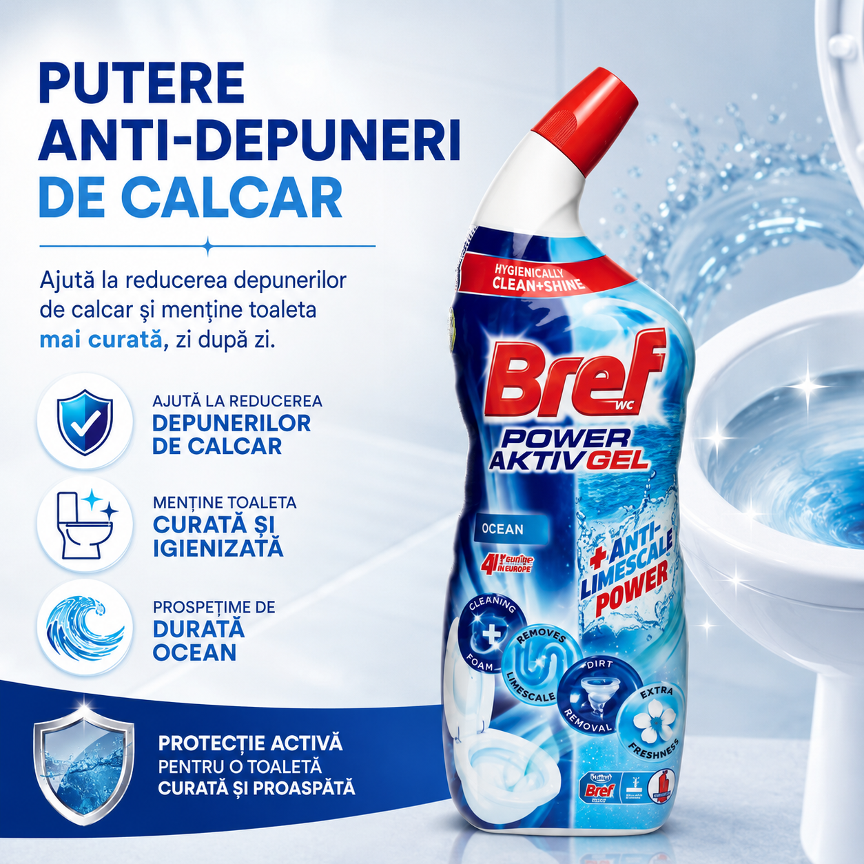 Bref Power Aktiv Gel Ocean pentru Toaletă 700 ml [4]