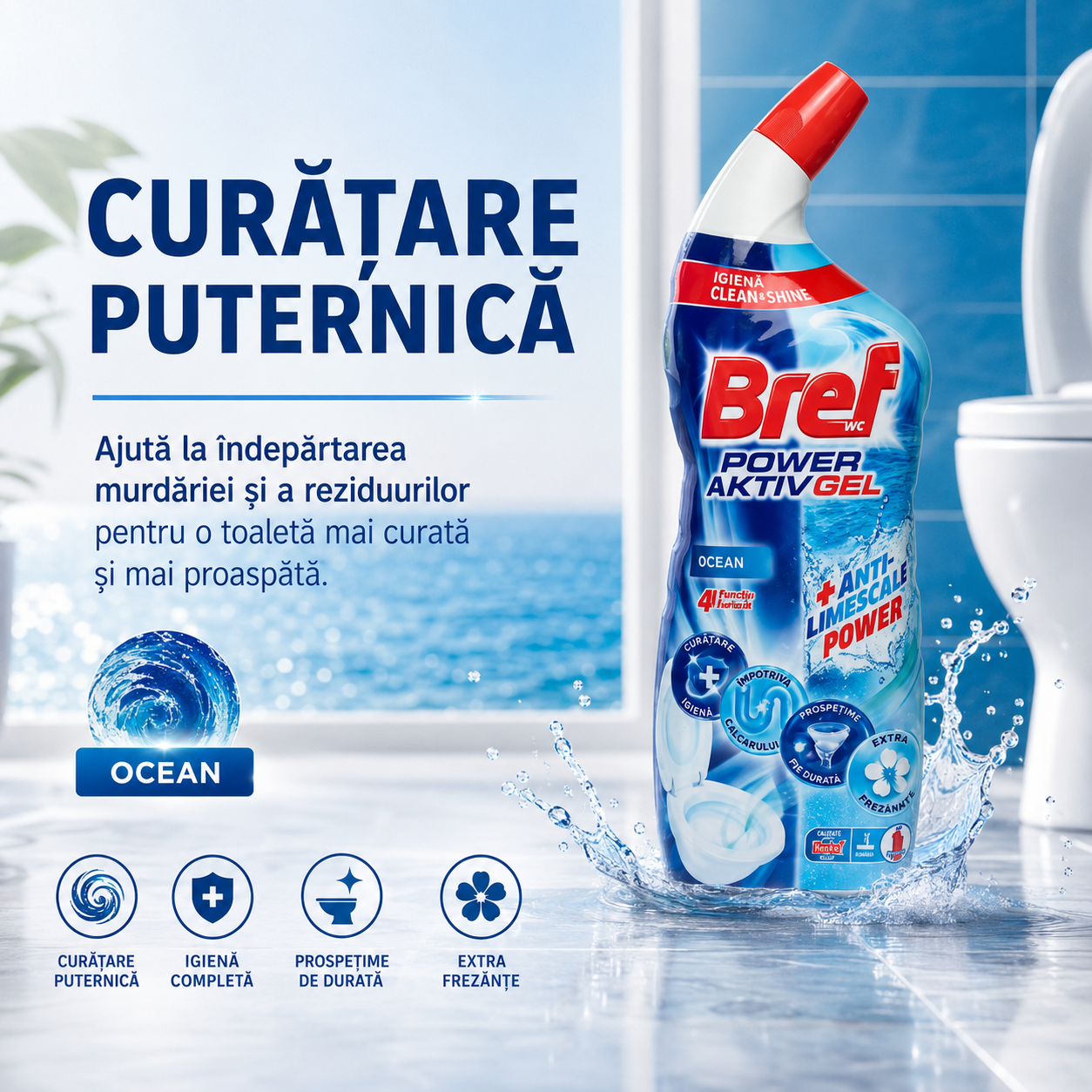 Bref Power Aktiv Gel Ocean pentru Toaletă 700 ml [2]