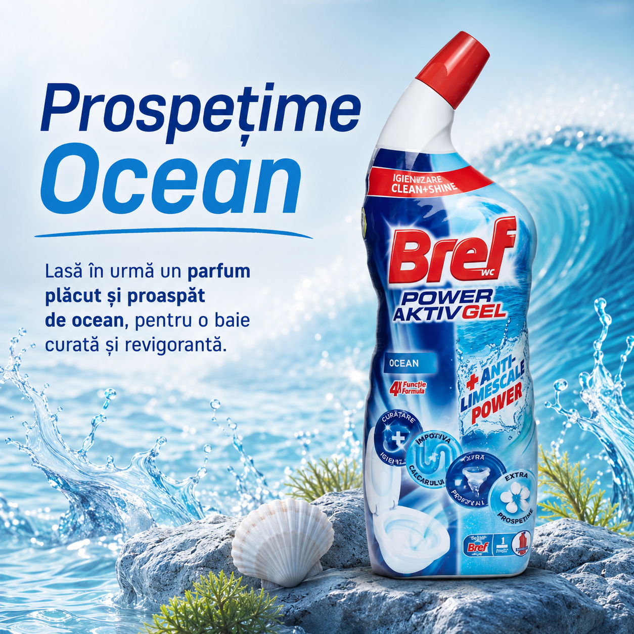 Bref Power Aktiv Gel Ocean pentru Toaletă 700 ml [3]