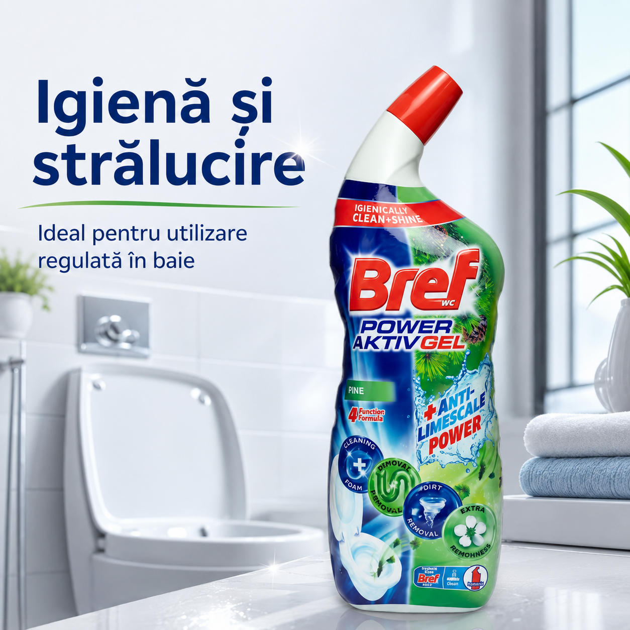 Bref Power Aktiv Gel Pine pentru Toaletă 700 ml [5]