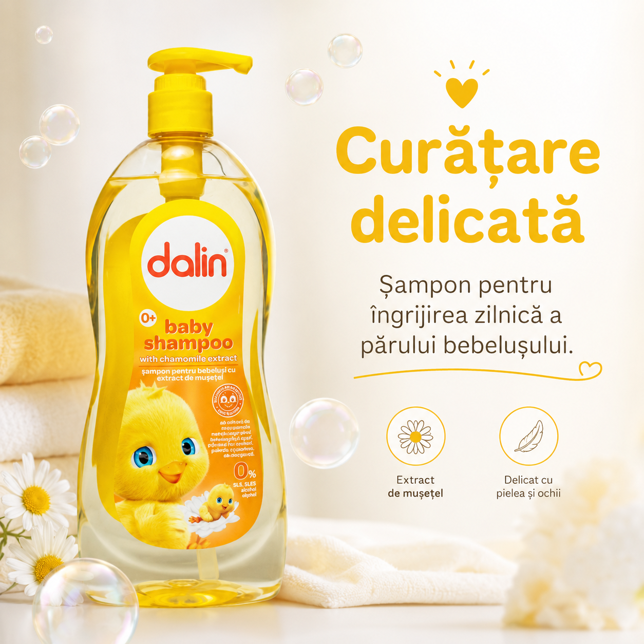 Dalin Baby Șampon cu Mușețel Bebeluși și Copii 700 ml [3]