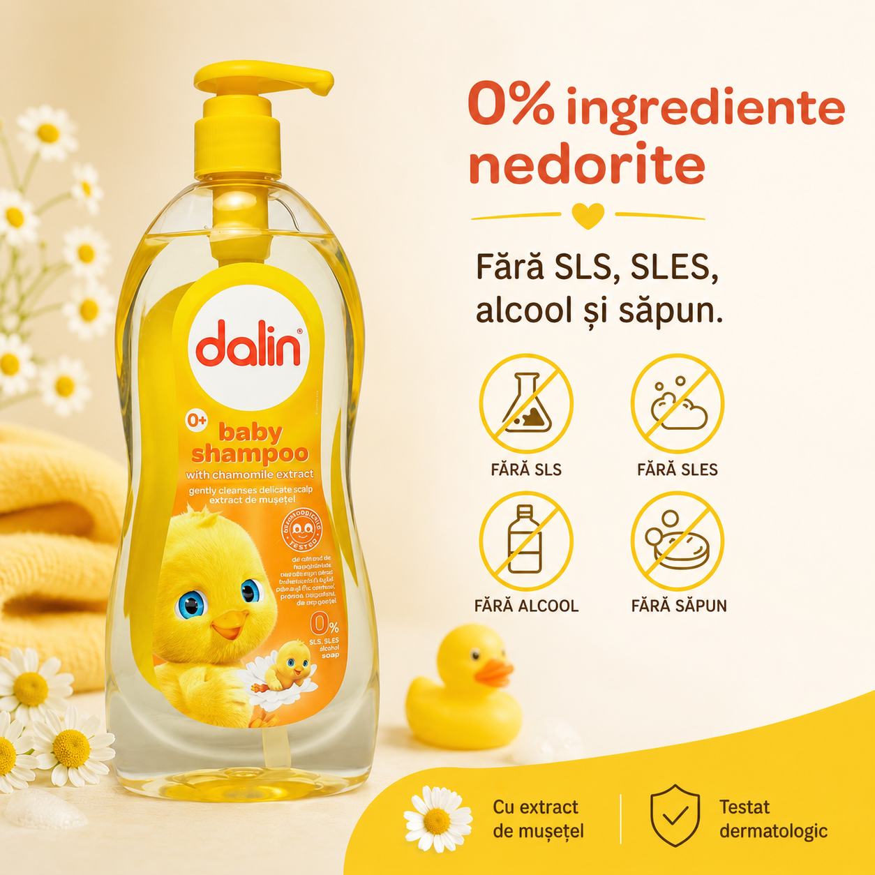 Dalin Baby Șampon cu Mușețel Bebeluși și Copii 700 ml [5]