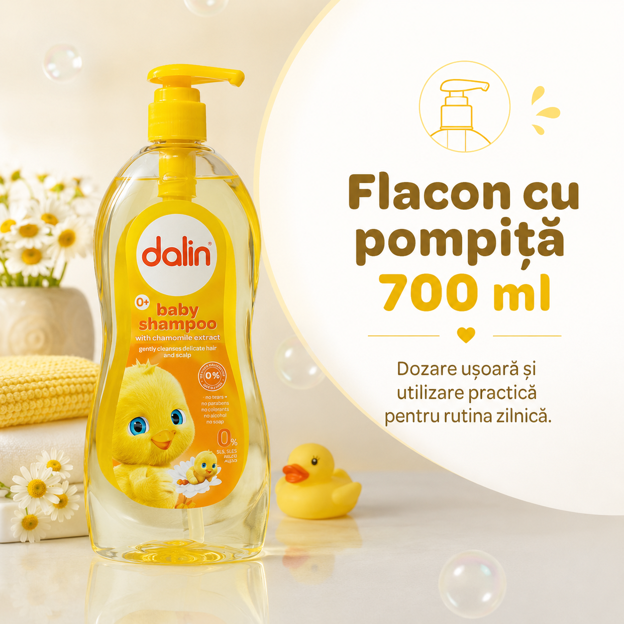 Dalin Baby Șampon cu Mușețel Bebeluși și Copii 700 ml [6]