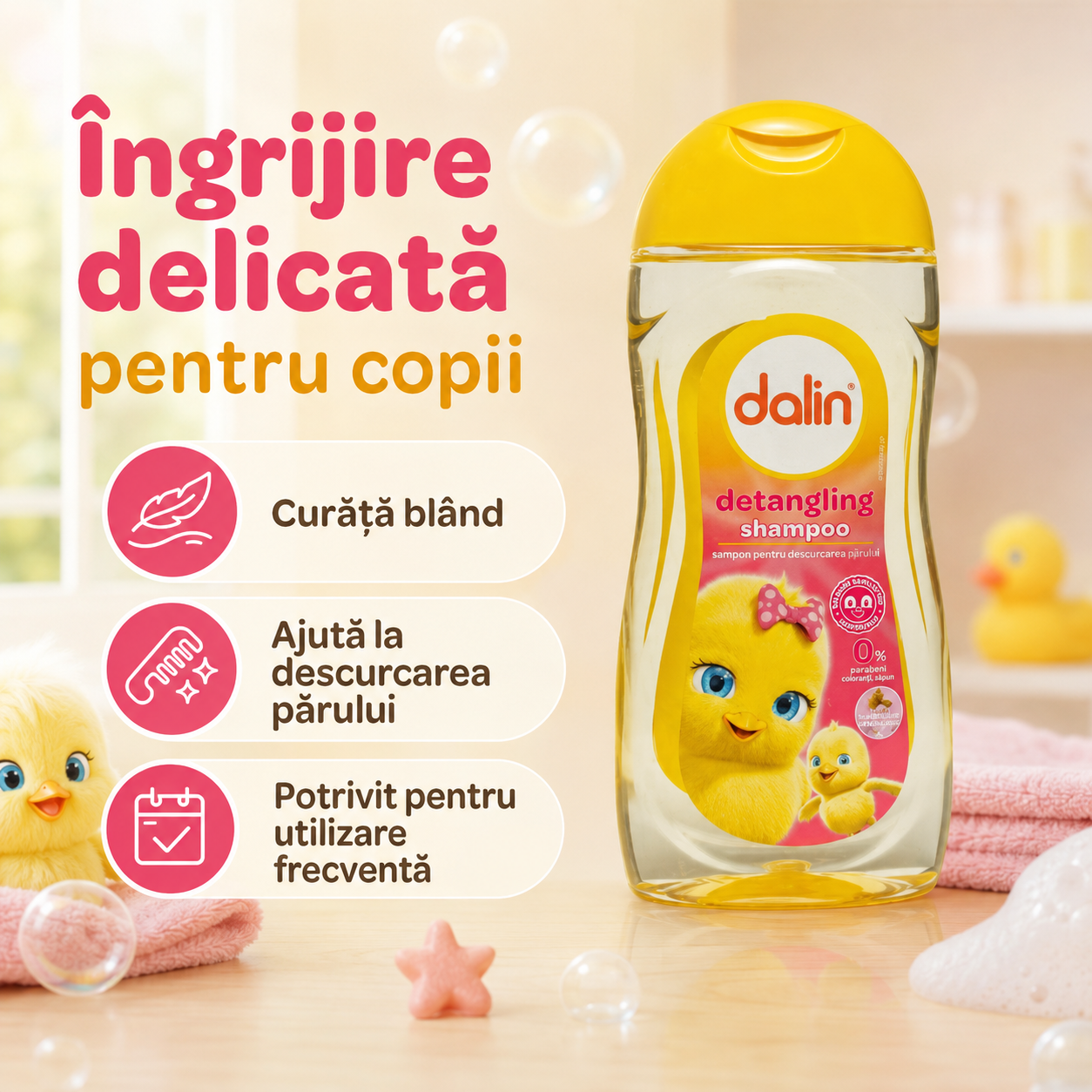 Dalin Baby Șampon Detangling pentru Copii Pieptănare Ușoară 200 ml [5]