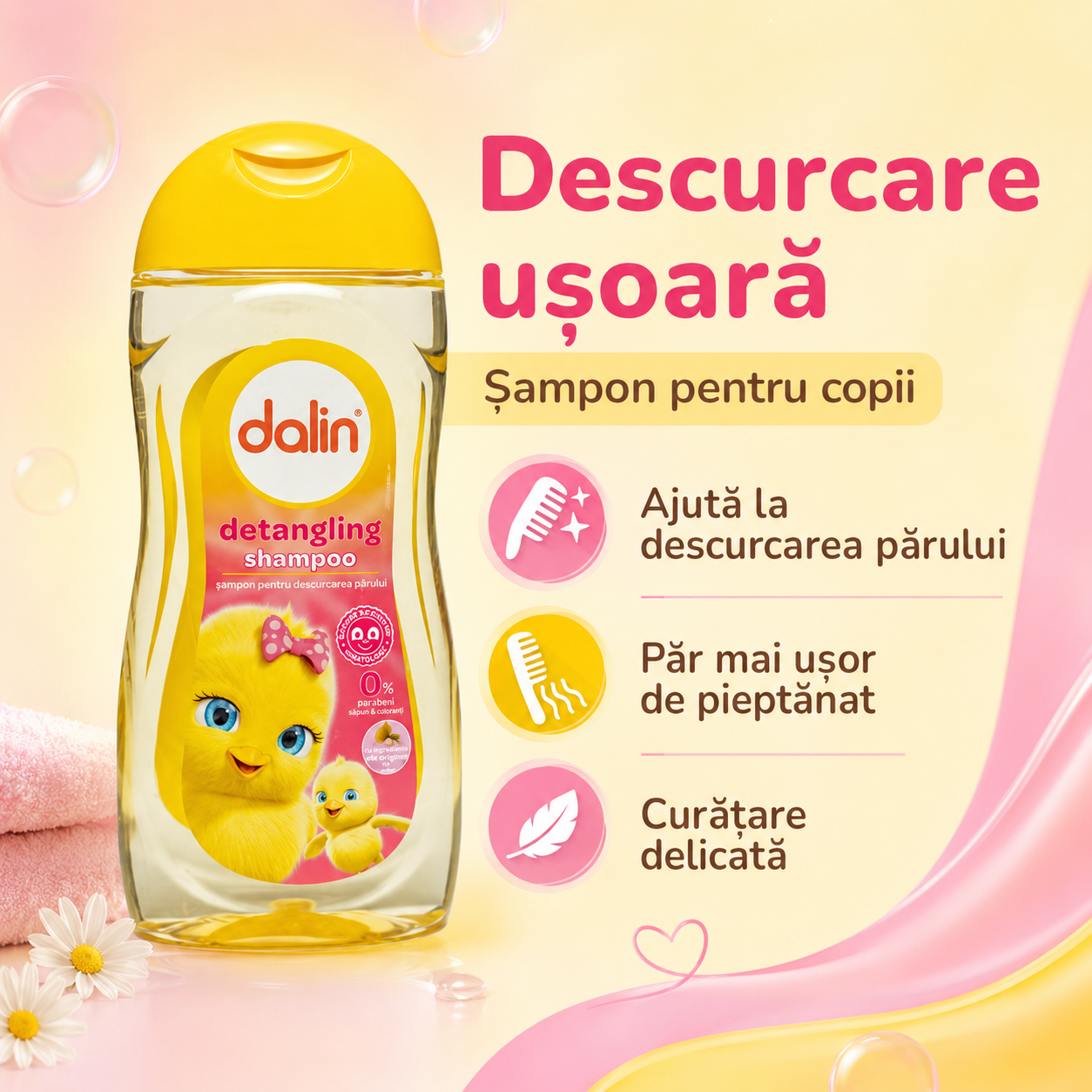 Dalin Baby Șampon Detangling pentru Copii Pieptănare Ușoară 200 ml [3]