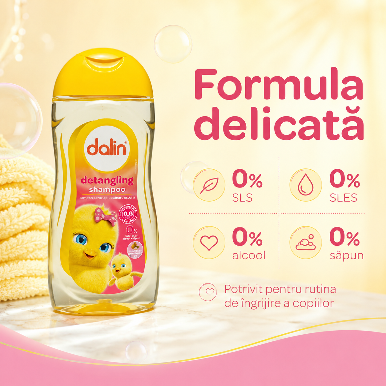 Dalin Baby Șampon Detangling pentru Copii Pieptănare Ușoară 200 ml [4]