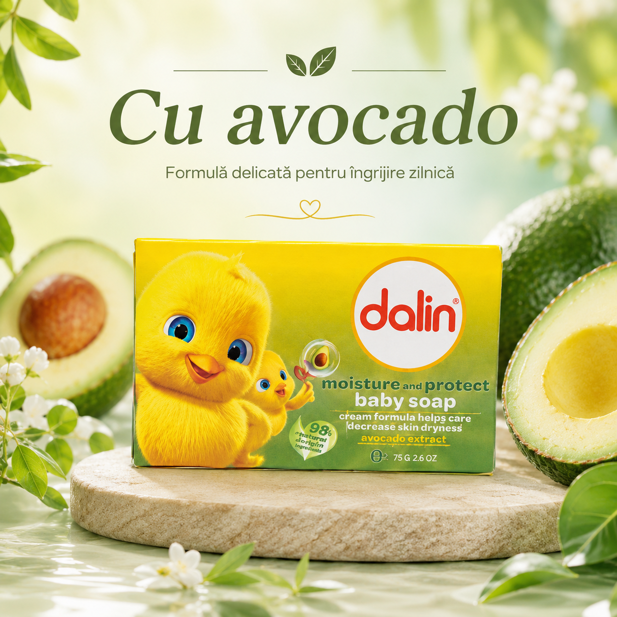 Dalin Săpun Solid pentru Bebeluși cu Avocado Moisture and Protect 100 g [4]