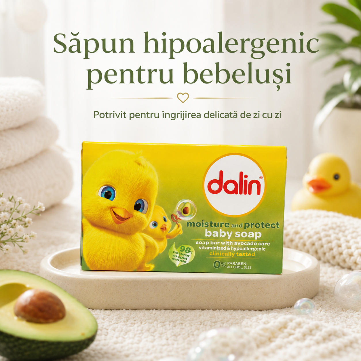 Dalin Săpun Solid pentru Bebeluși cu Avocado Moisture and Protect 100 g [5]