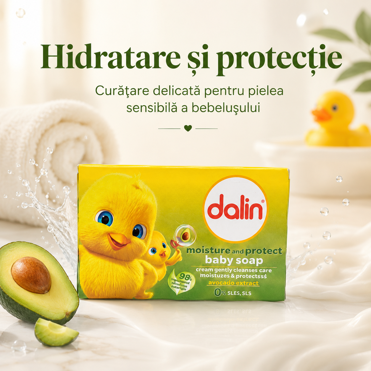 Dalin Săpun Solid pentru Bebeluși cu Avocado Moisture and Protect 100 g [3]