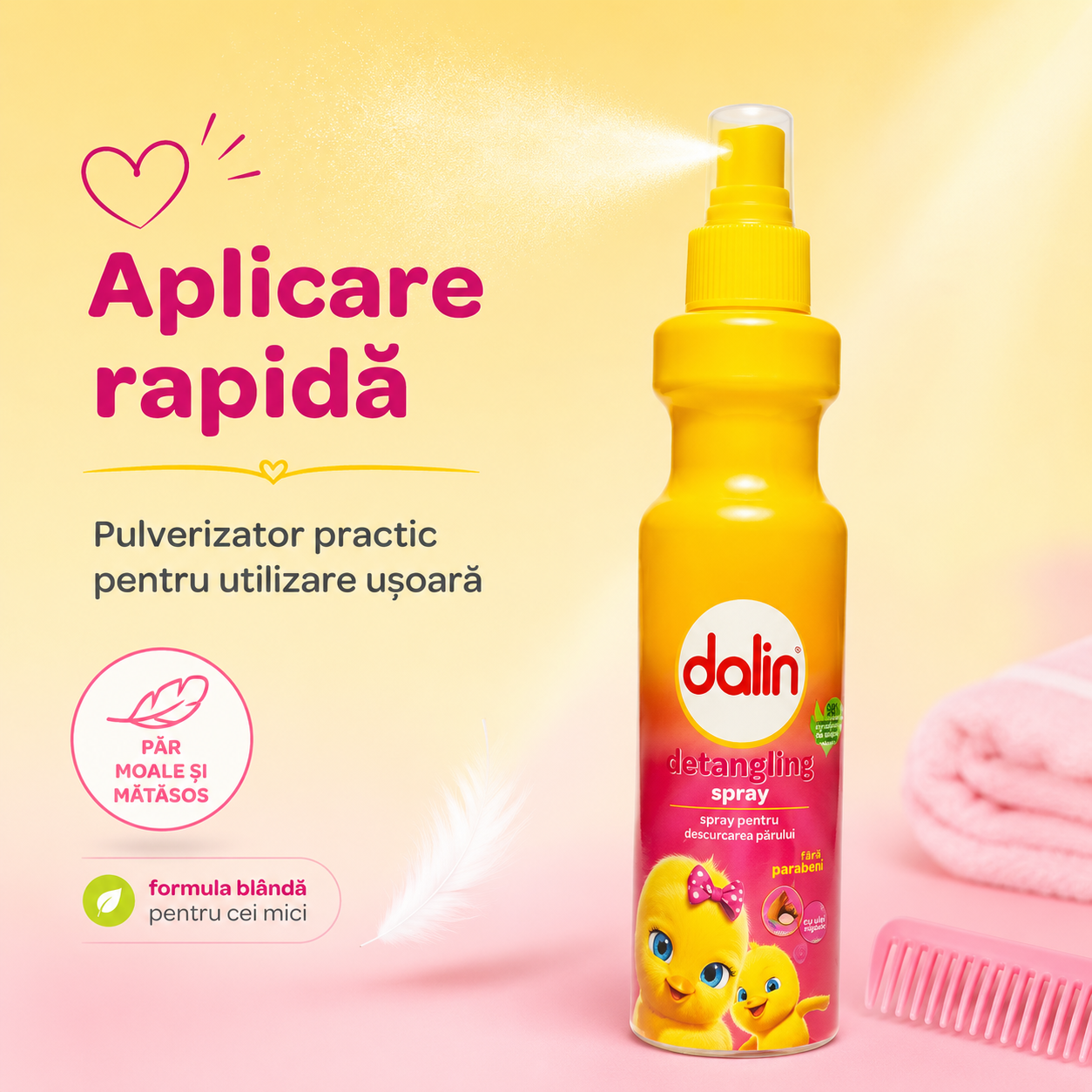 Dalin Spray Balsam de Păr pentru Copii Descurcare și Pieptănare Ușoară 200 ml [5]