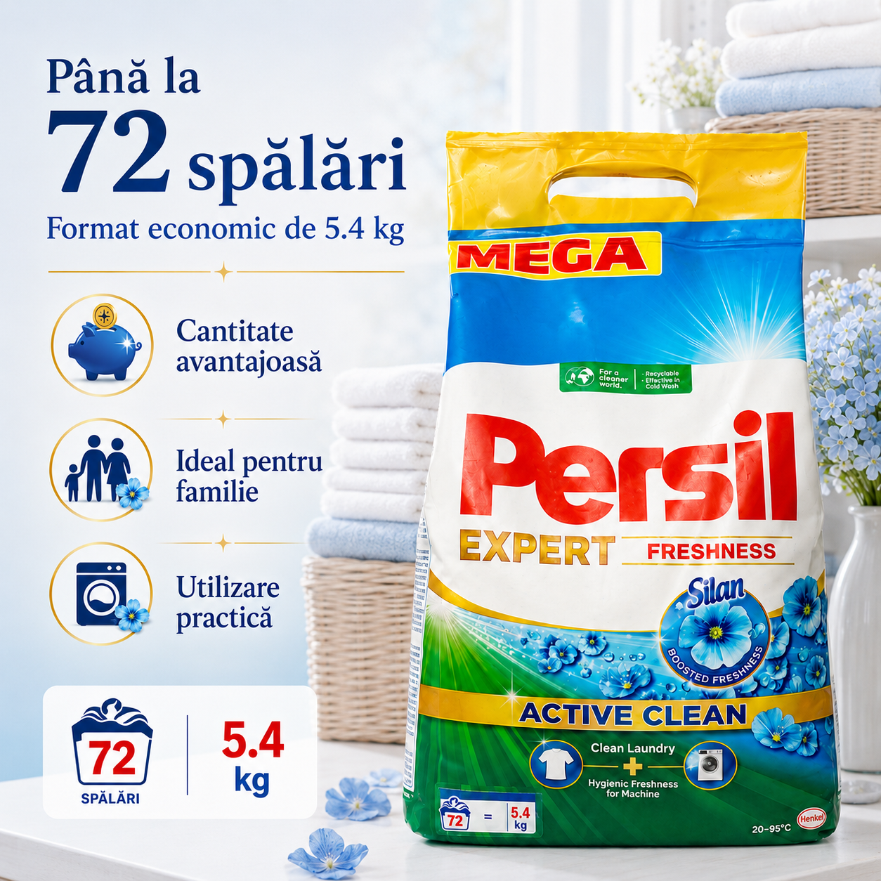 Detergent rufe Persil Expert Freshness Silan 5.4kg 72 spalari [5]