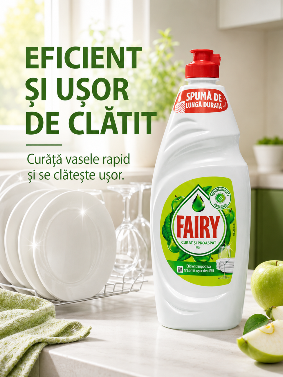 Fairy Apple Detergent de Vase cu Parfum de Mar 450 ml [3]