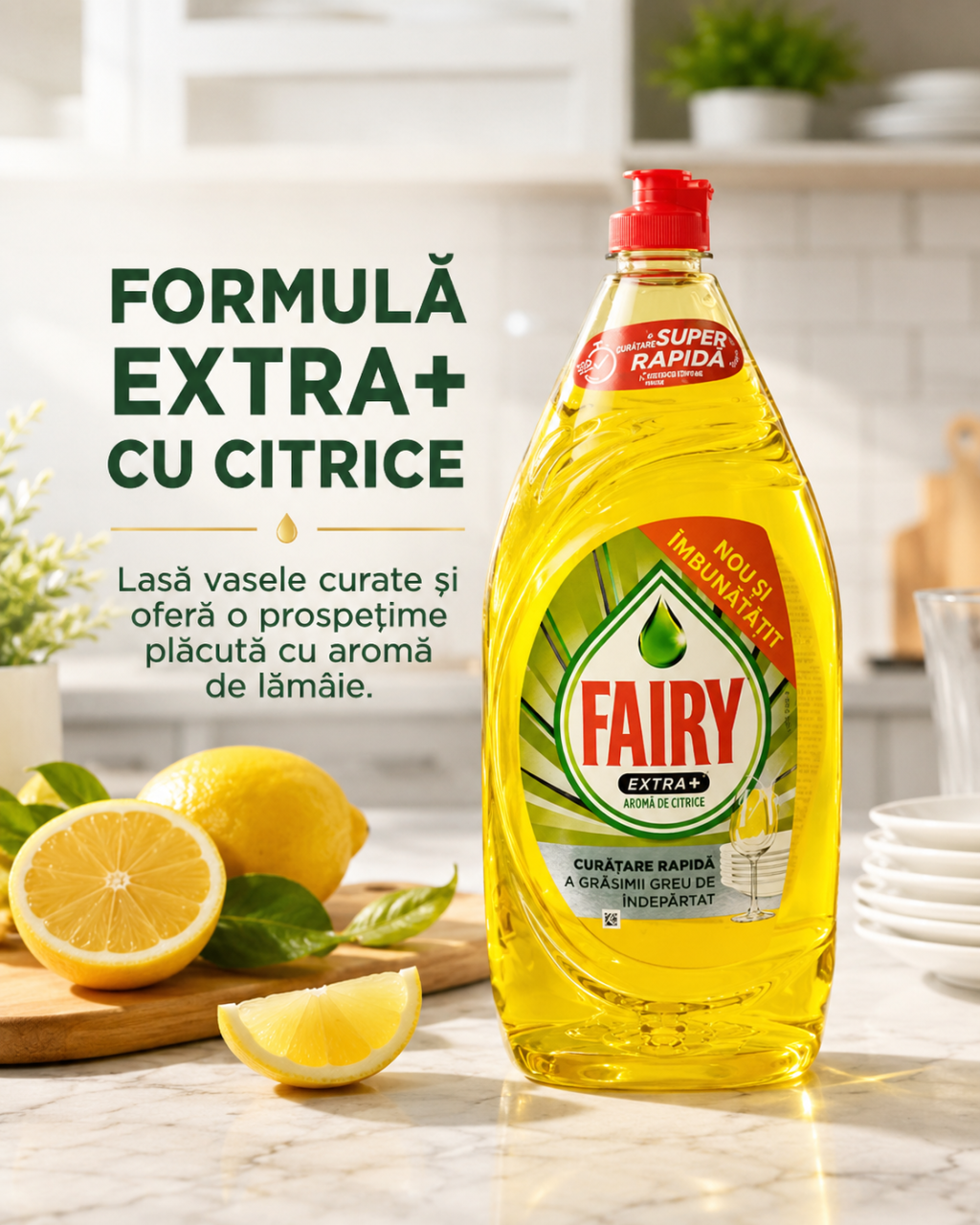 Fairy Extra Detergent de Vase cu Arome de Citrice 1.35 L [4]
