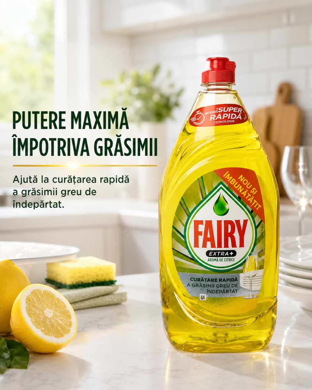 Fairy Extra Detergent de Vase cu Arome de Citrice 1.35 L [3]