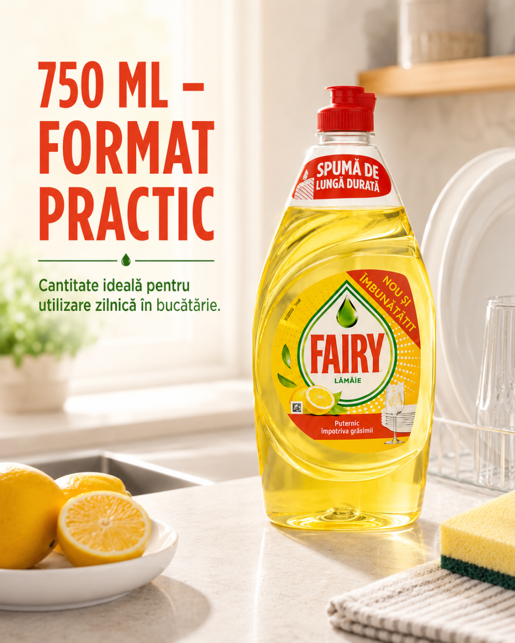 Fairy Lemon Detergent de Vase 750 ml [5]