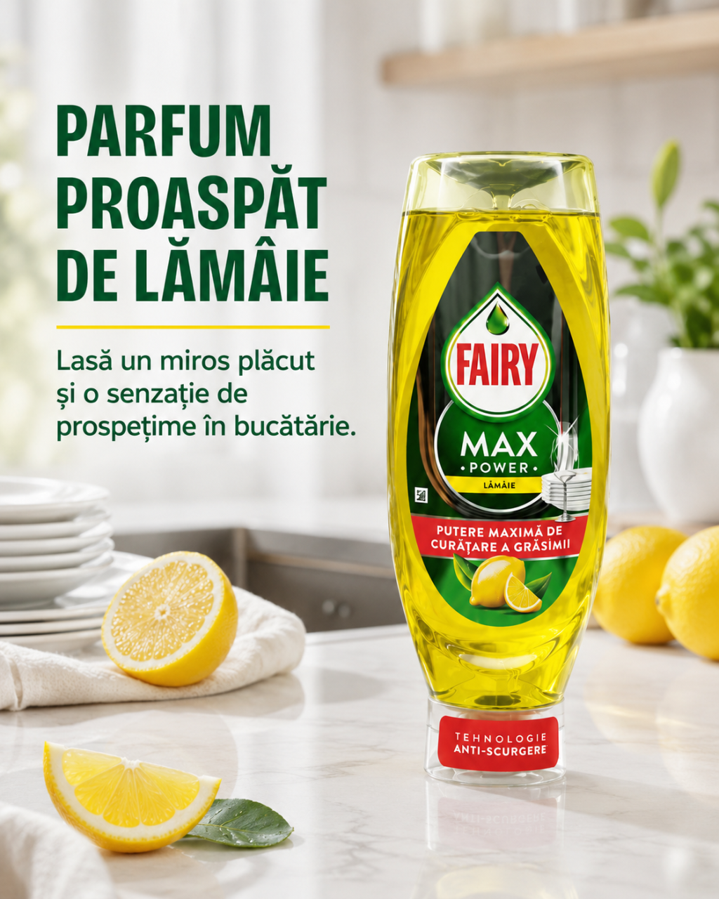 Fairy Max Power Lemon Detergent de Vase 545 ml [4]