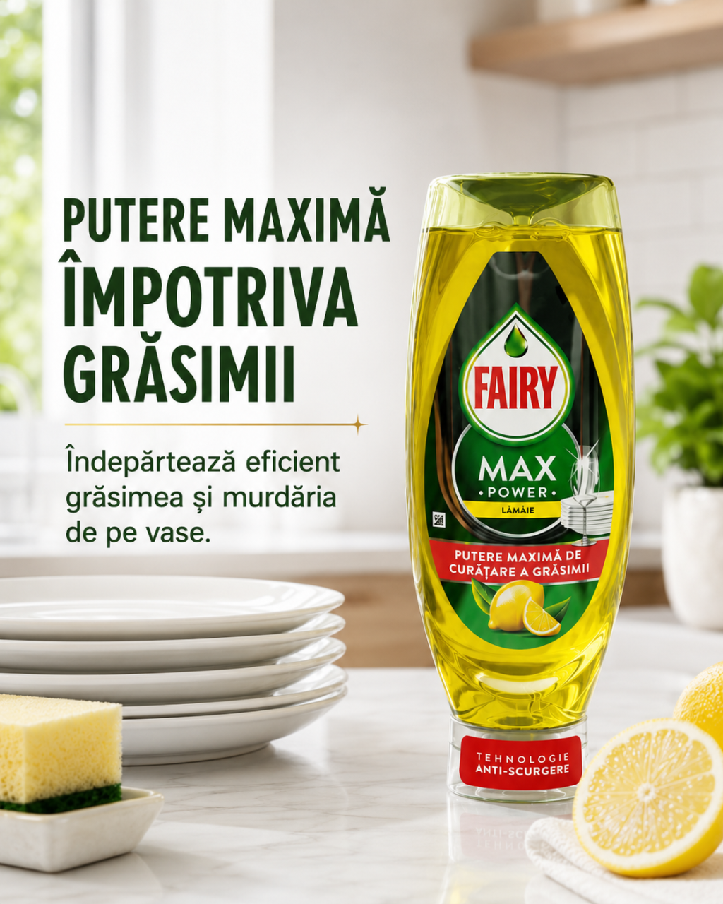 Fairy Max Power Lemon Detergent de Vase 545 ml [3]