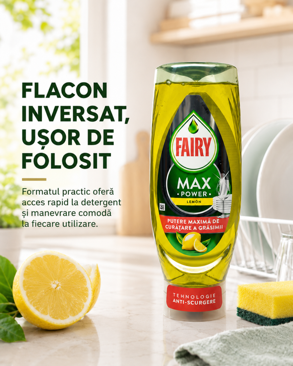 Fairy Max Power Lemon Detergent de Vase 730 ml [6]