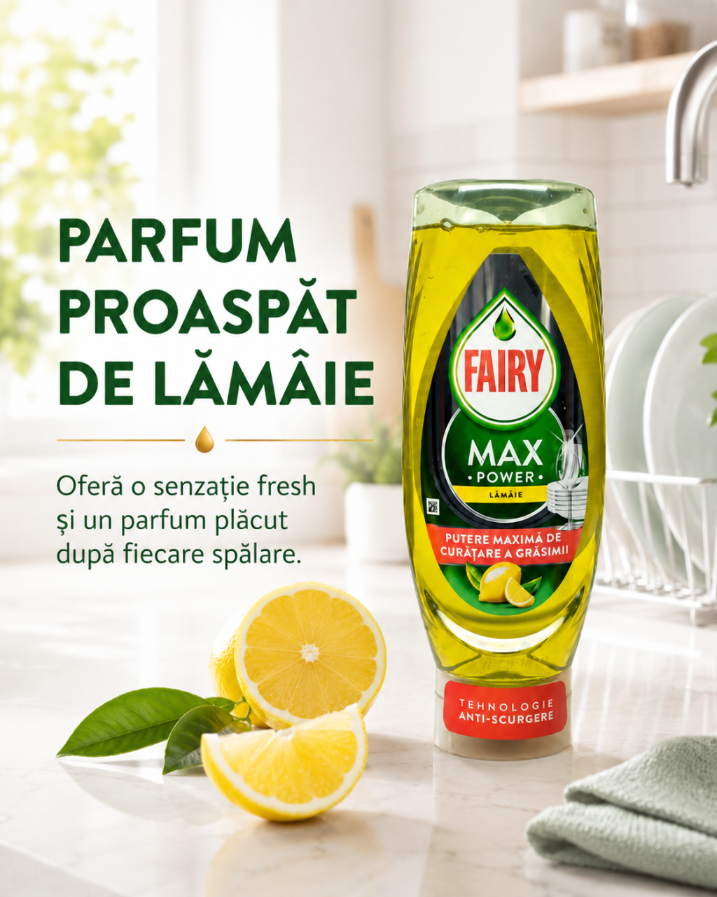 Fairy Max Power Lemon Detergent de Vase 730 ml [4]