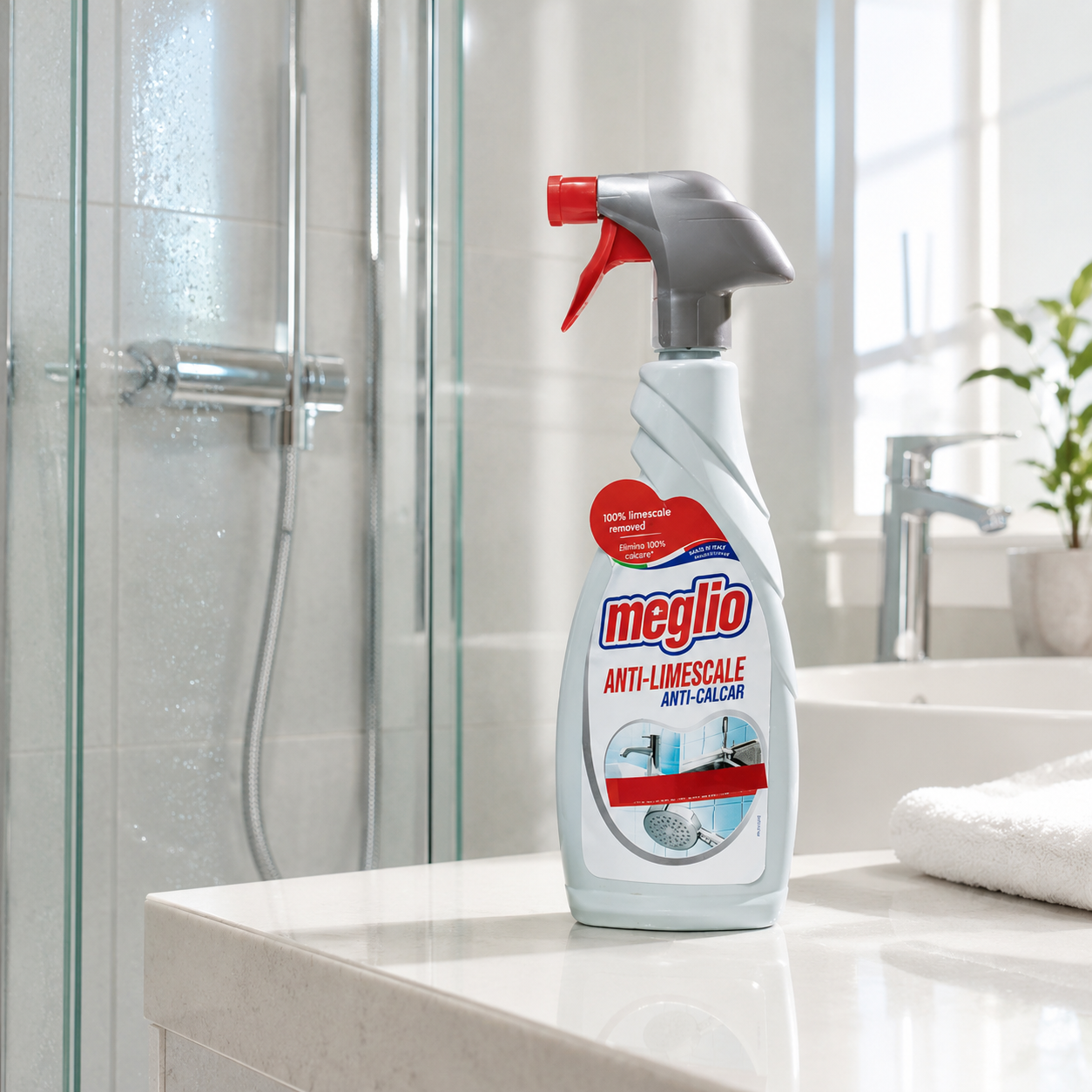 Meglio Spray Detergent Anticalcar pentru Baie 650 ml [2]
