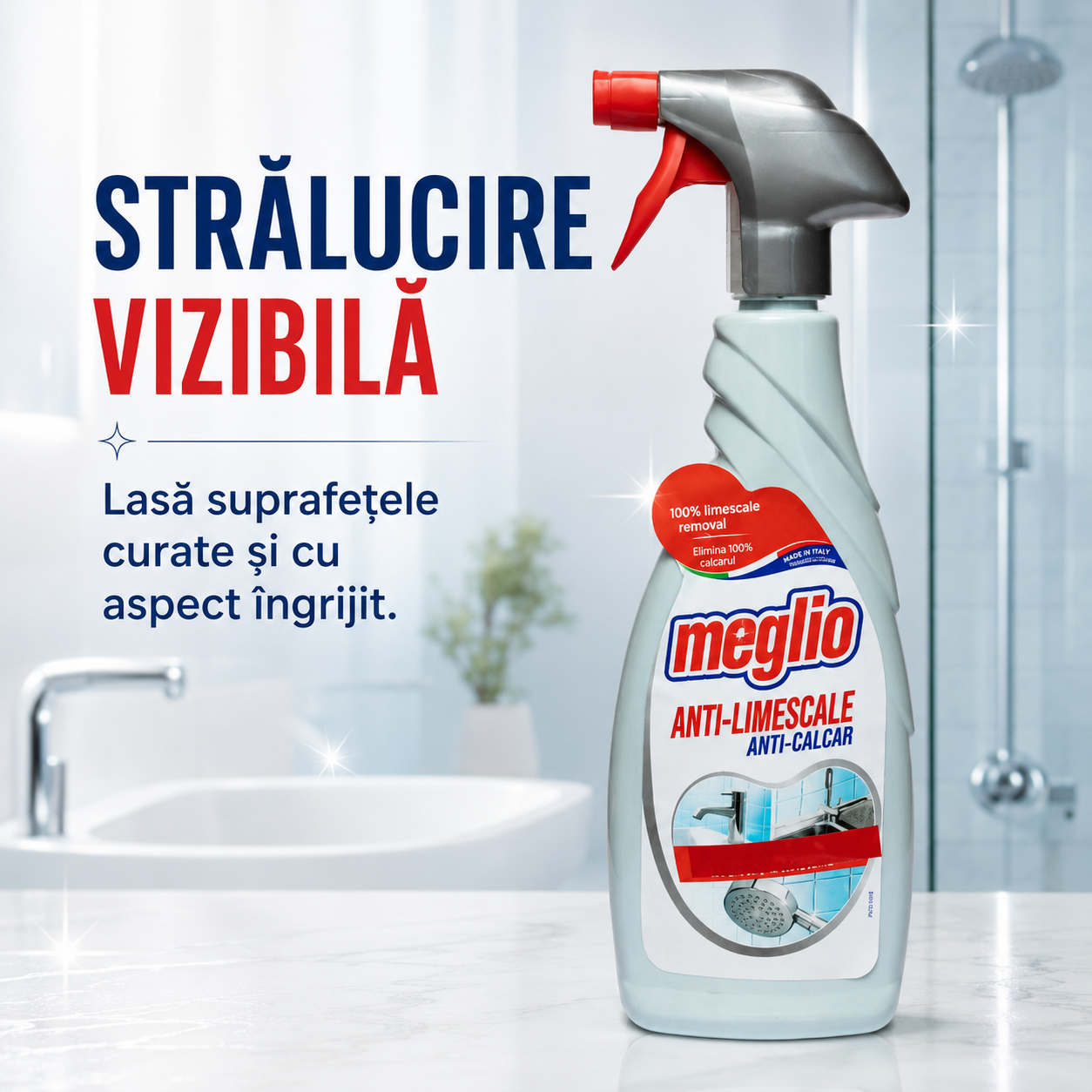 Meglio Spray Detergent Anticalcar pentru Baie 650 ml [6]