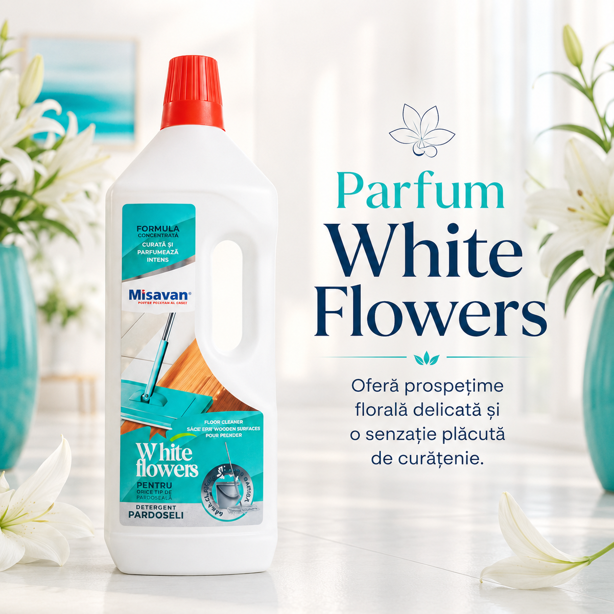 Misavan White Flowers Detergent Pardoseli 800 ml [3]