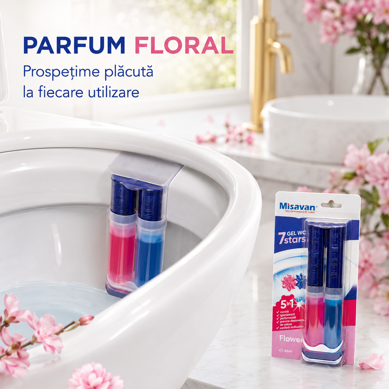 Misavan 7 Stars Gel WC Flower Odorizant Toaletă 65 ml [3]