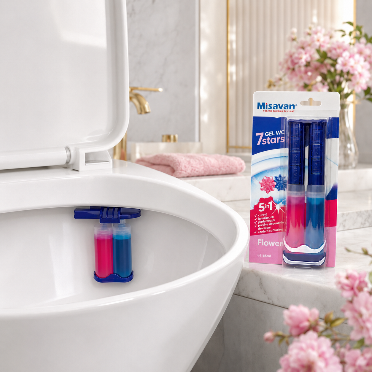 Misavan 7 Stars Gel WC Flower Odorizant Toaletă 65 ml [2]