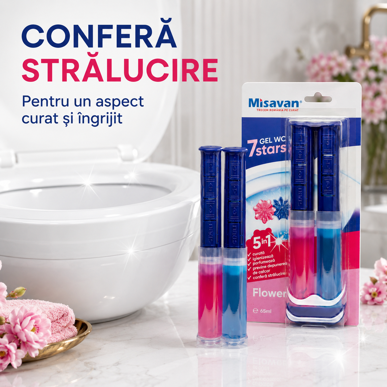 Misavan 7 Stars Gel WC Flower Odorizant Toaletă 65 ml [6]