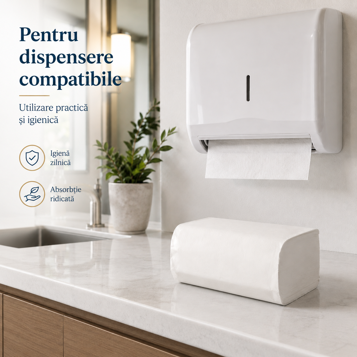 Misavan Prosoape Hârtie Pliante V Premium Alb 2 Straturi 150 Foi Set Bax 20 Seturi [2]