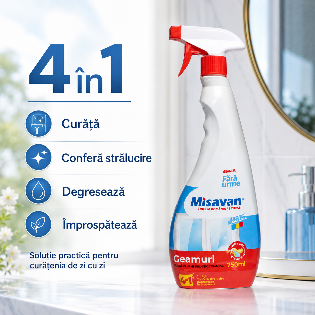 Misavan Soluție Curățare Geamuri 4 în 1 750 ml [3]
