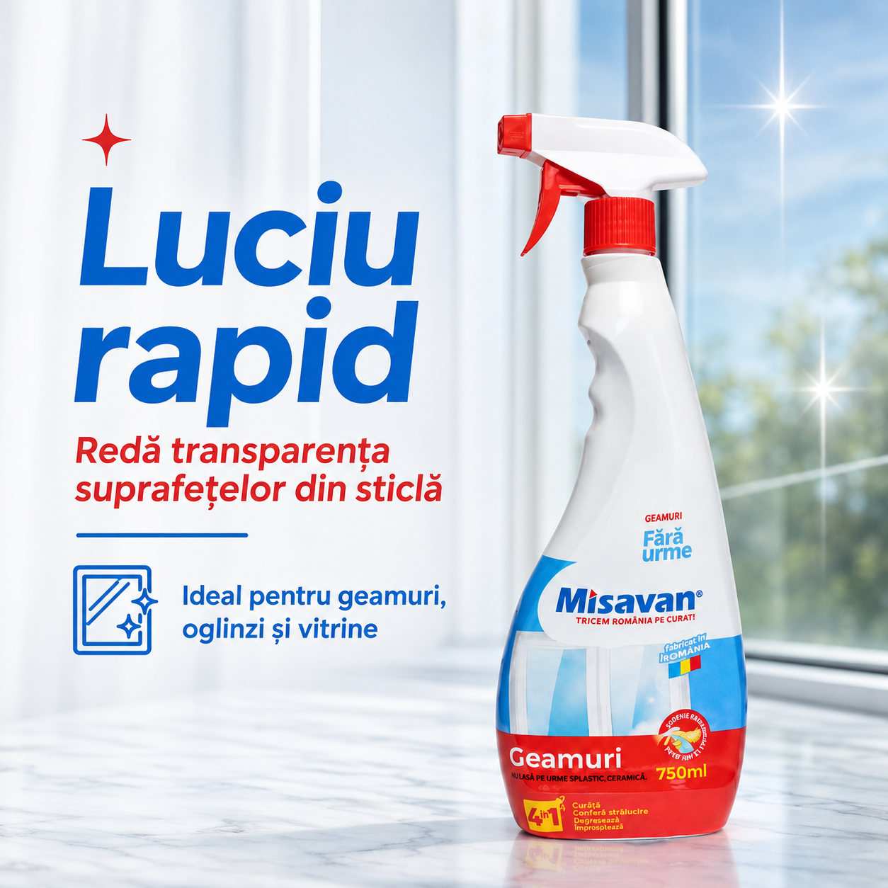 Misavan Soluție Curățare Geamuri 4 în 1 750 ml [4]