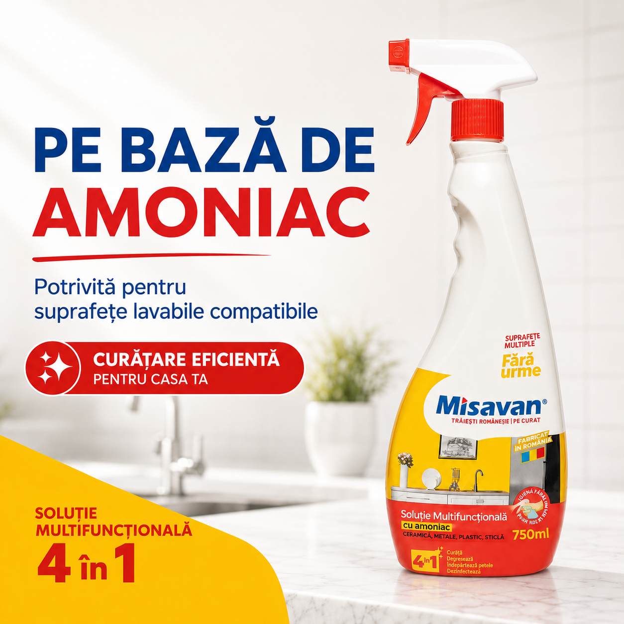 Misavan Soluție Multifuncțională pe bază de Amoniac 4 în 1 750 ml [6]
