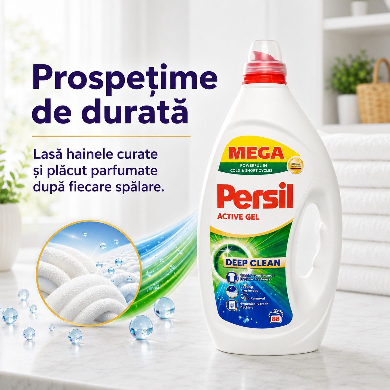 Persil Active Gel Deep Clean Detergent Lichid 3.96 L 88 Spălări [5]