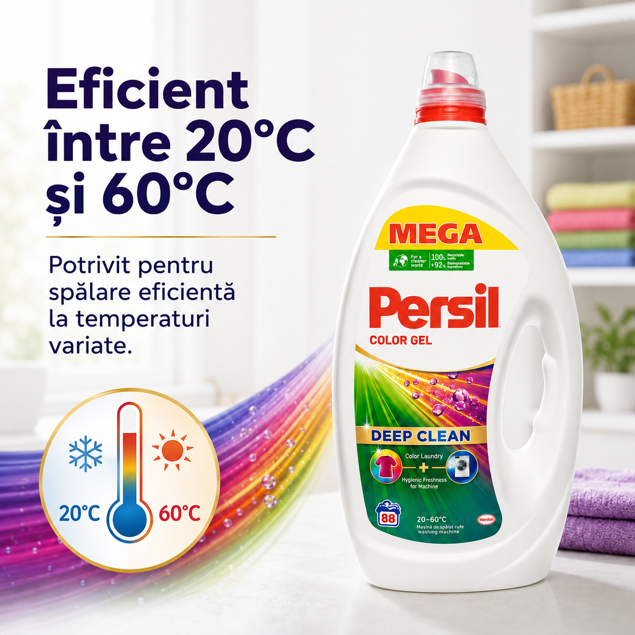 Persil Color Gel Deep Clean Detergent Lichid 3.96 L 88 Spălări [5]
