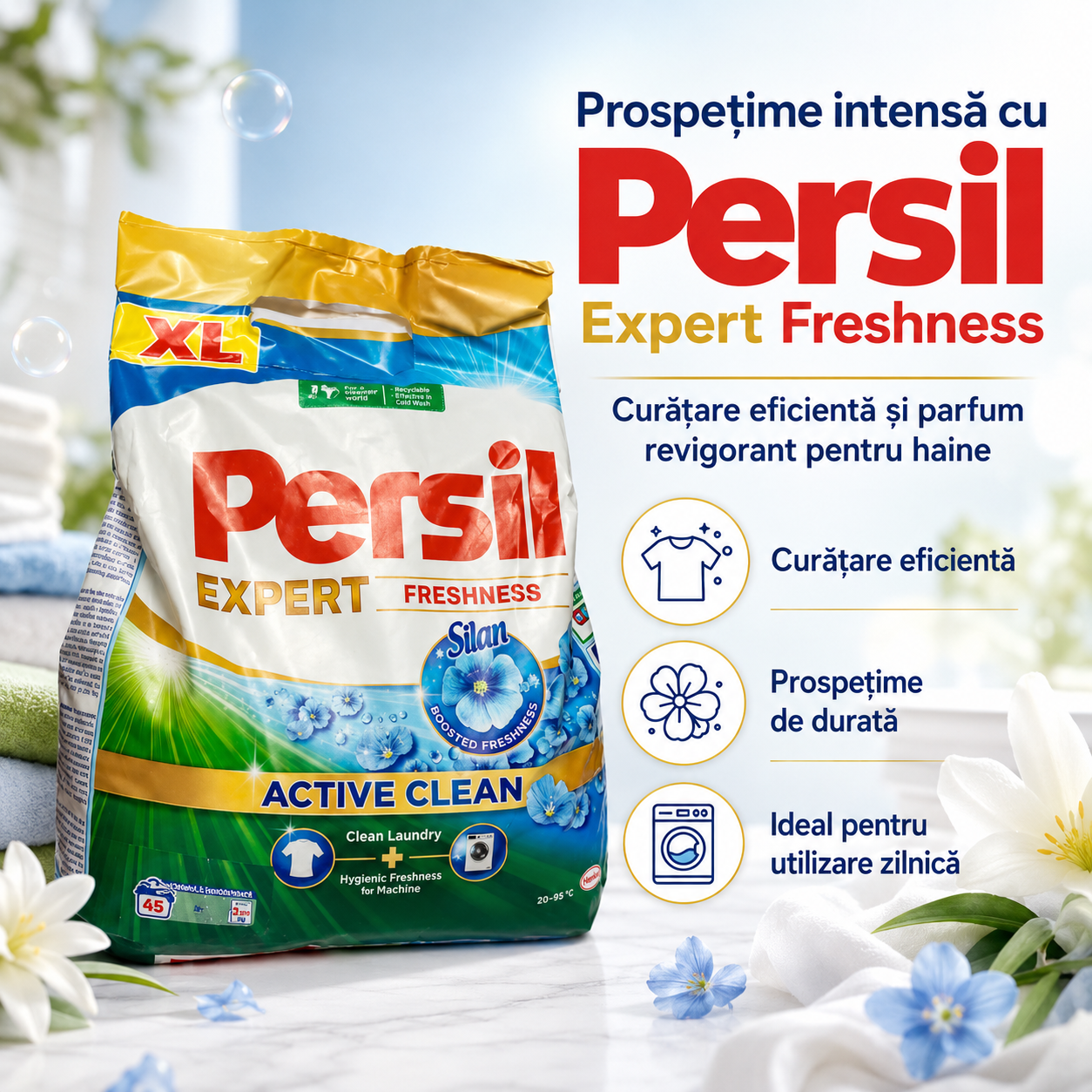 Persil Expert Freshness by Silan Detergent Pudră 3.375 kg 45 Spălări [2]