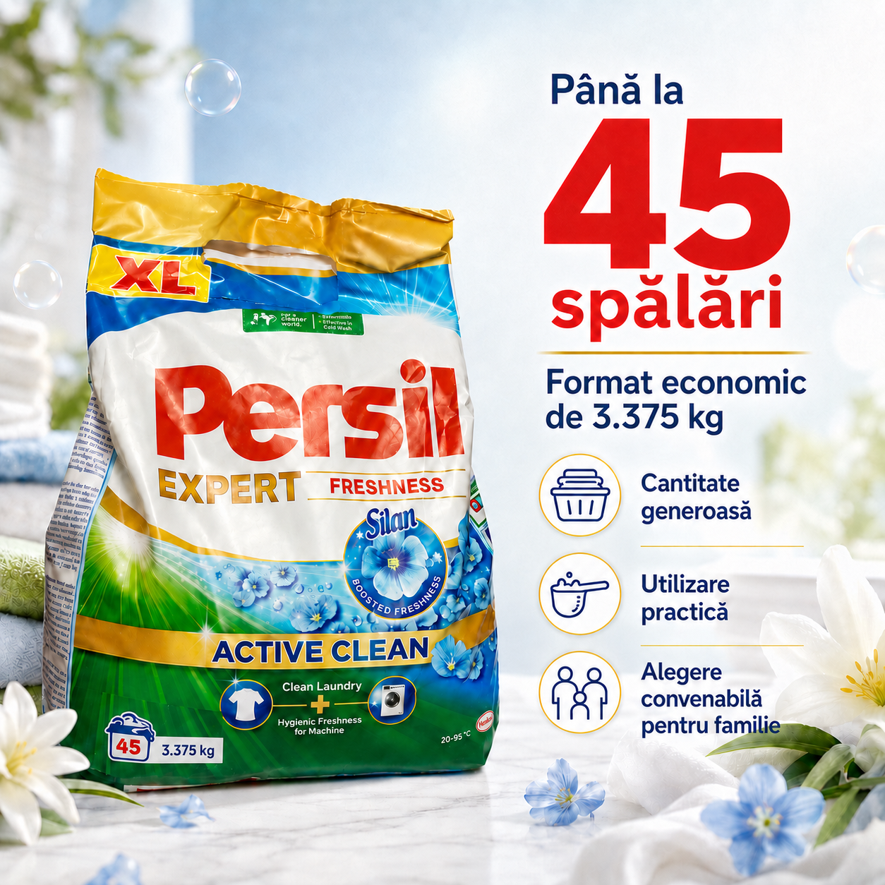 Persil Expert Freshness by Silan Detergent Pudră 3.375 kg 45 Spălări [5]