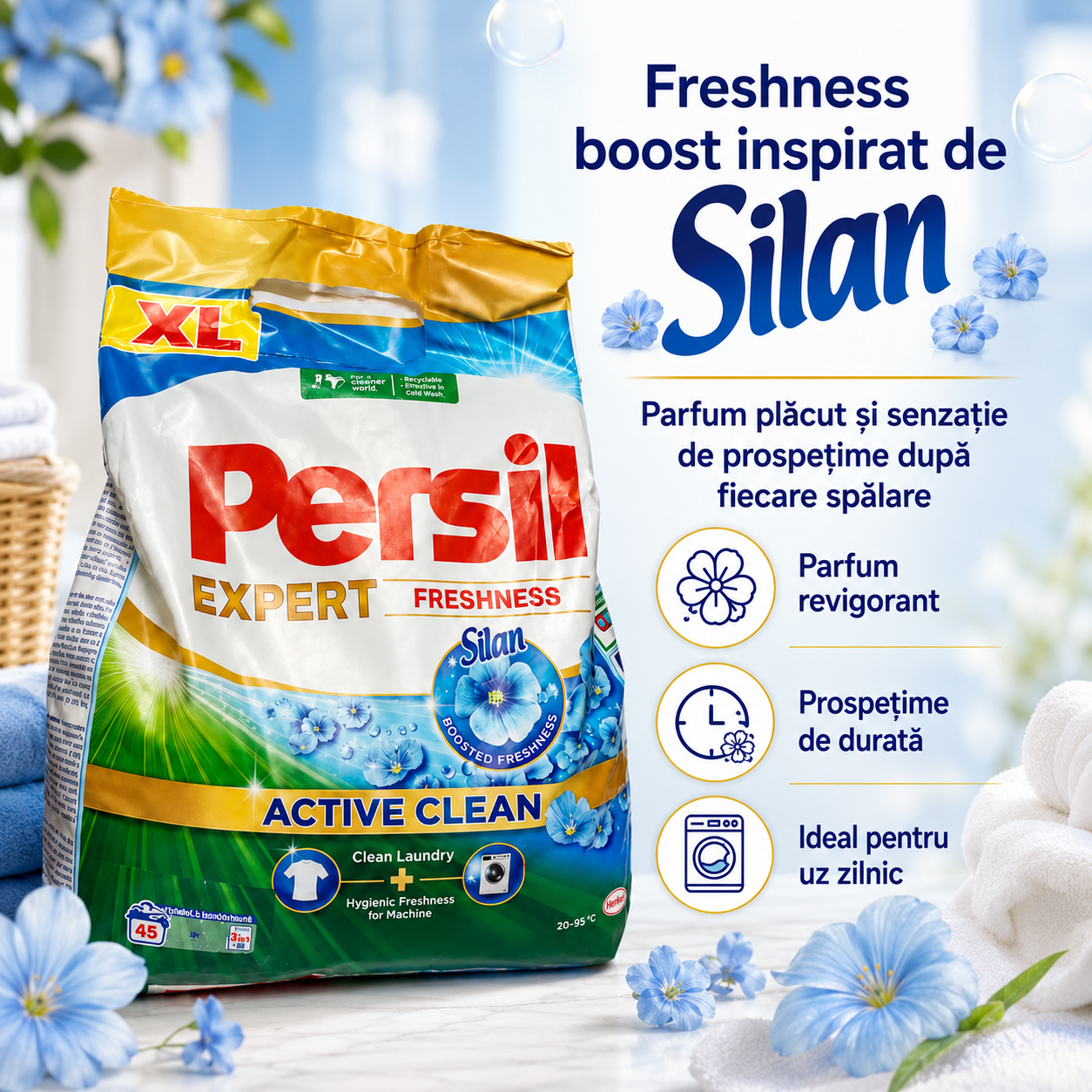 Persil Expert Freshness by Silan Detergent Pudră 3.375 kg 45 Spălări [4]