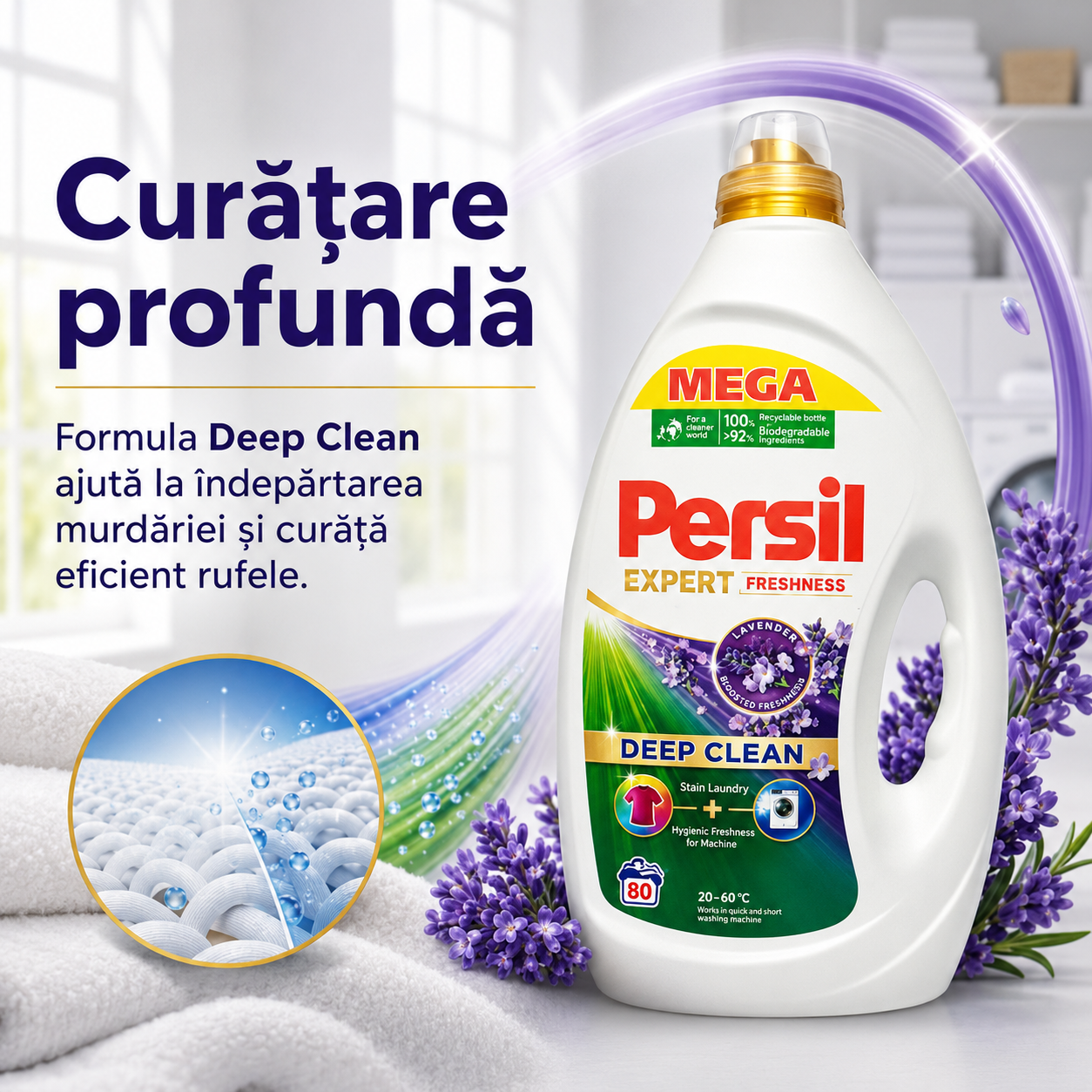Persil Expert Freshness Lavandă Deep Clean Detergent Lichid 3.6 L 80 Spălări [2]