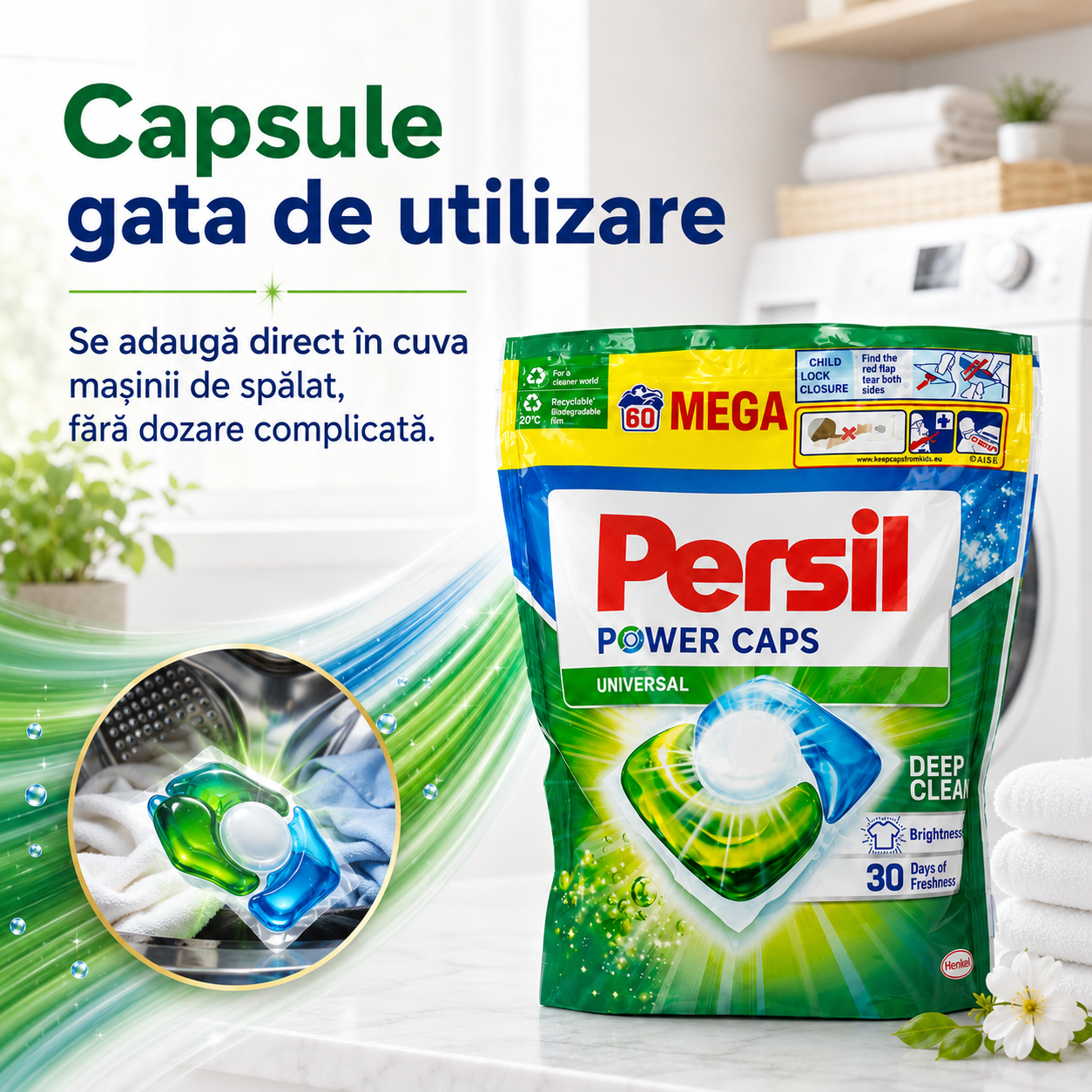 Persil Power Caps Universal Capsule Detergent 60 Bucăți [3]