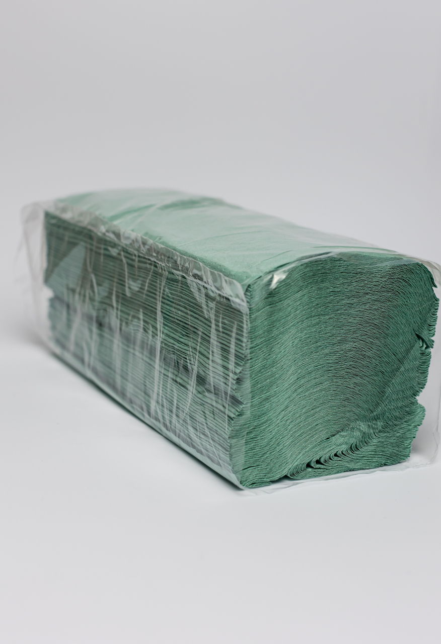 Prosoape hartie pliate V, Standard, verde, 1 strat, 20 set/bax, 180 buc/set [2]