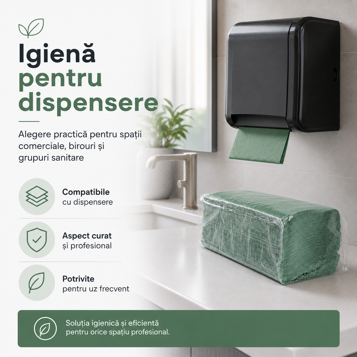 Misavan Prosoape Hârtie Pliante V Standard Verde 1 Strat 180 Bucăți Set Bax 20 Seturi [4]