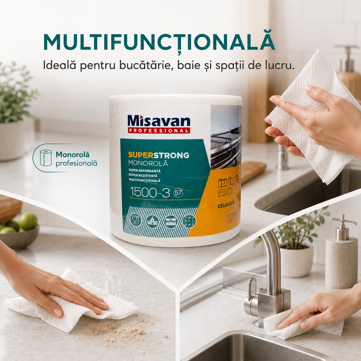 Misavan Professional Super Strong Prosop Hârtie Monorolă 3 Straturi 527 Foi [4]